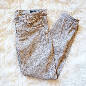 All Saints Cream Paisley Skinny Jeans